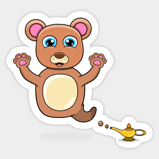 Cute Bear Ghost and Flying Sticker